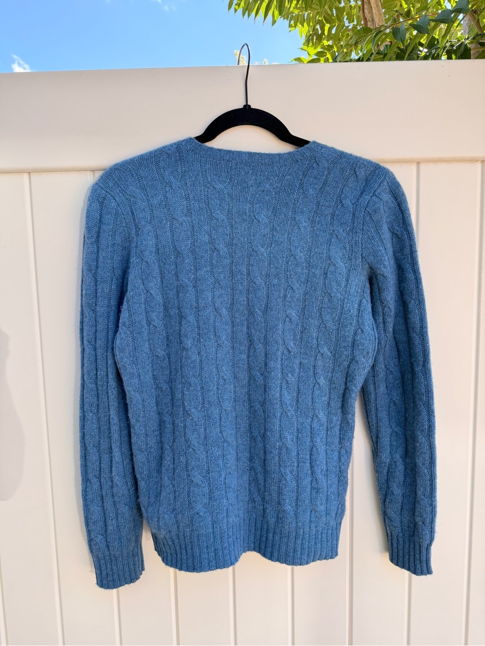 Polo by Ralph Lauren Blue Cable-Knit Cashmere Crewneck Sweater Size S - Picture 9 of 12